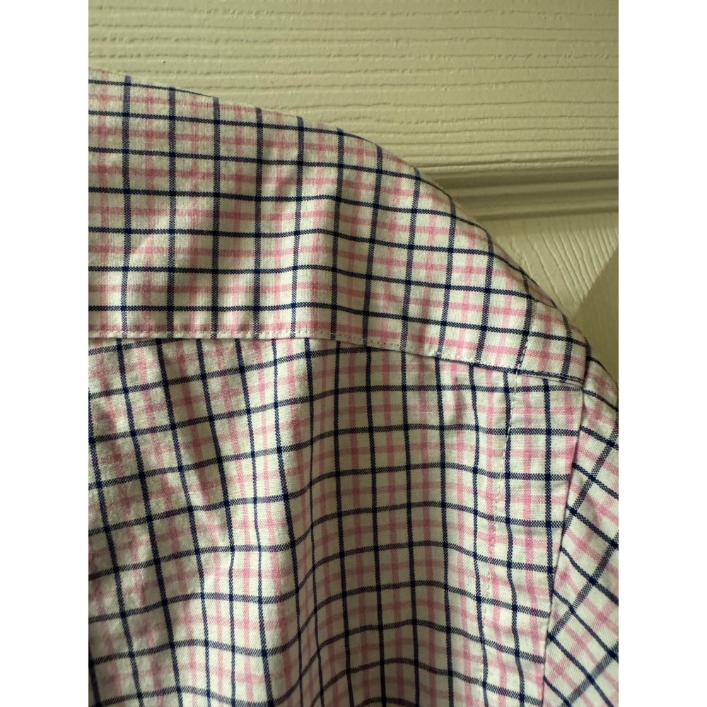 Ralph Lauren Men's Pink Blue Plaid Button Down Shirt Size 16 1/2